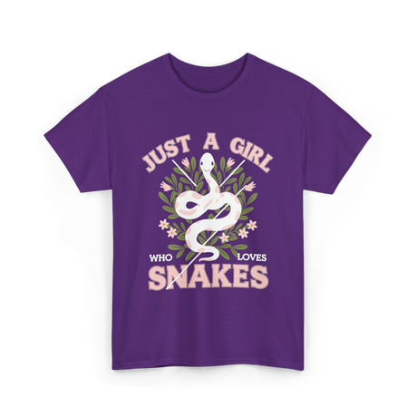 Just A Girl Who Loves Snakes Snake T-Shirt - Purple