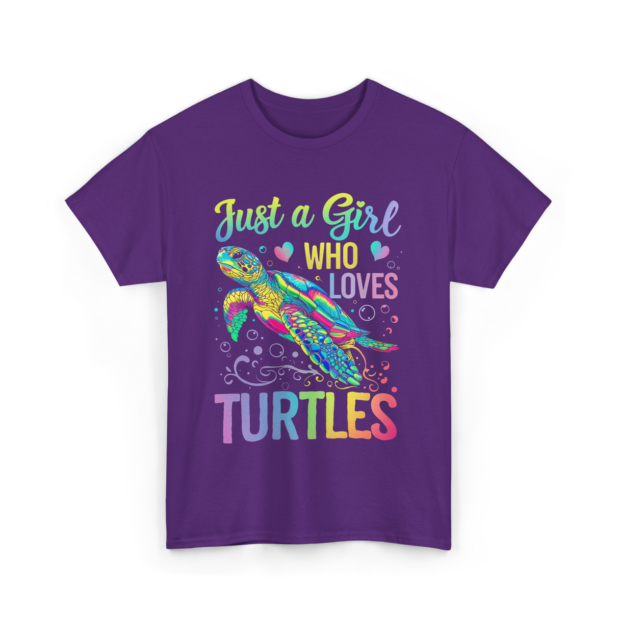 Just a Girl Who Loves Turtles T-Shirt - Purple