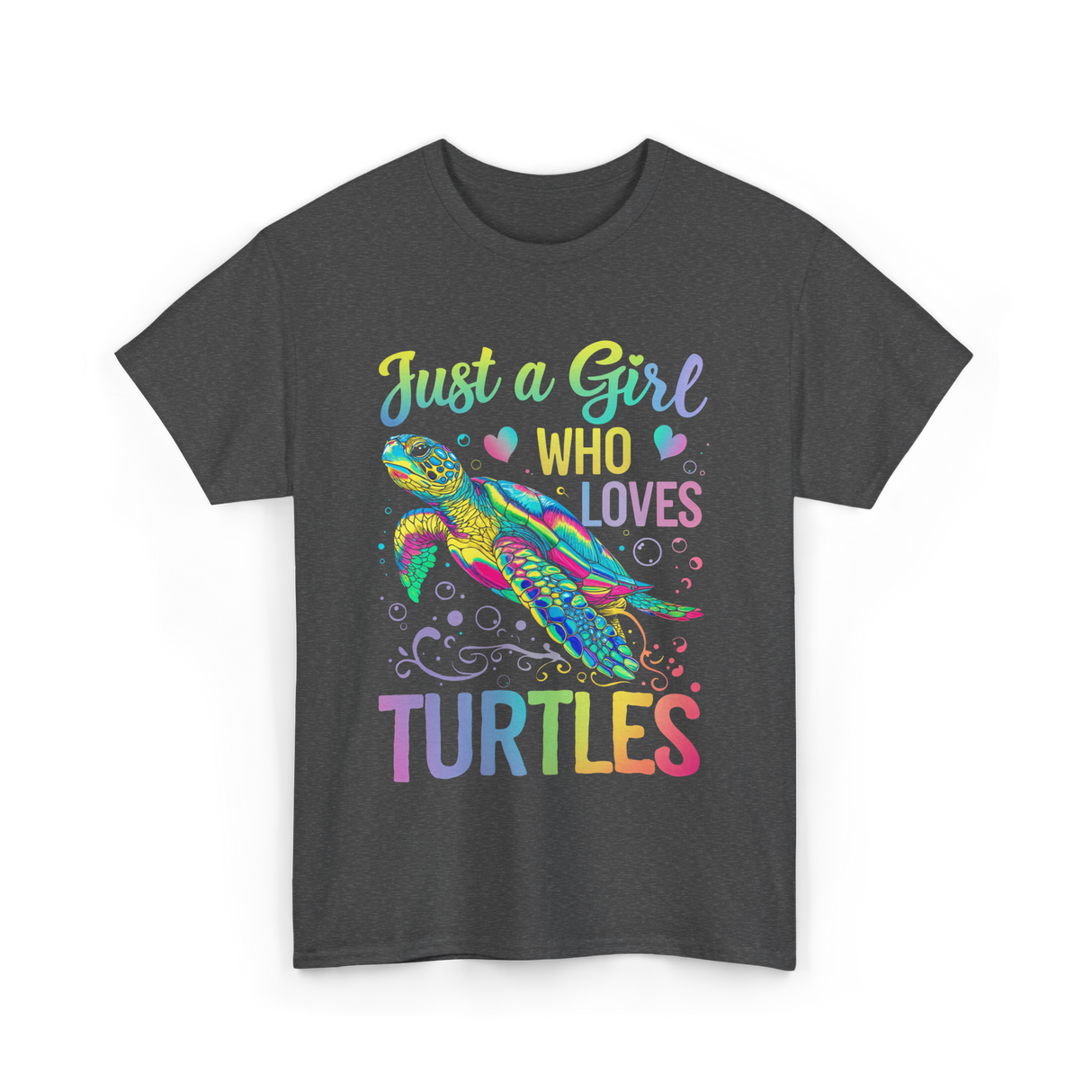 Just a Girl Who Loves Turtles T-Shirt - Dark Heather