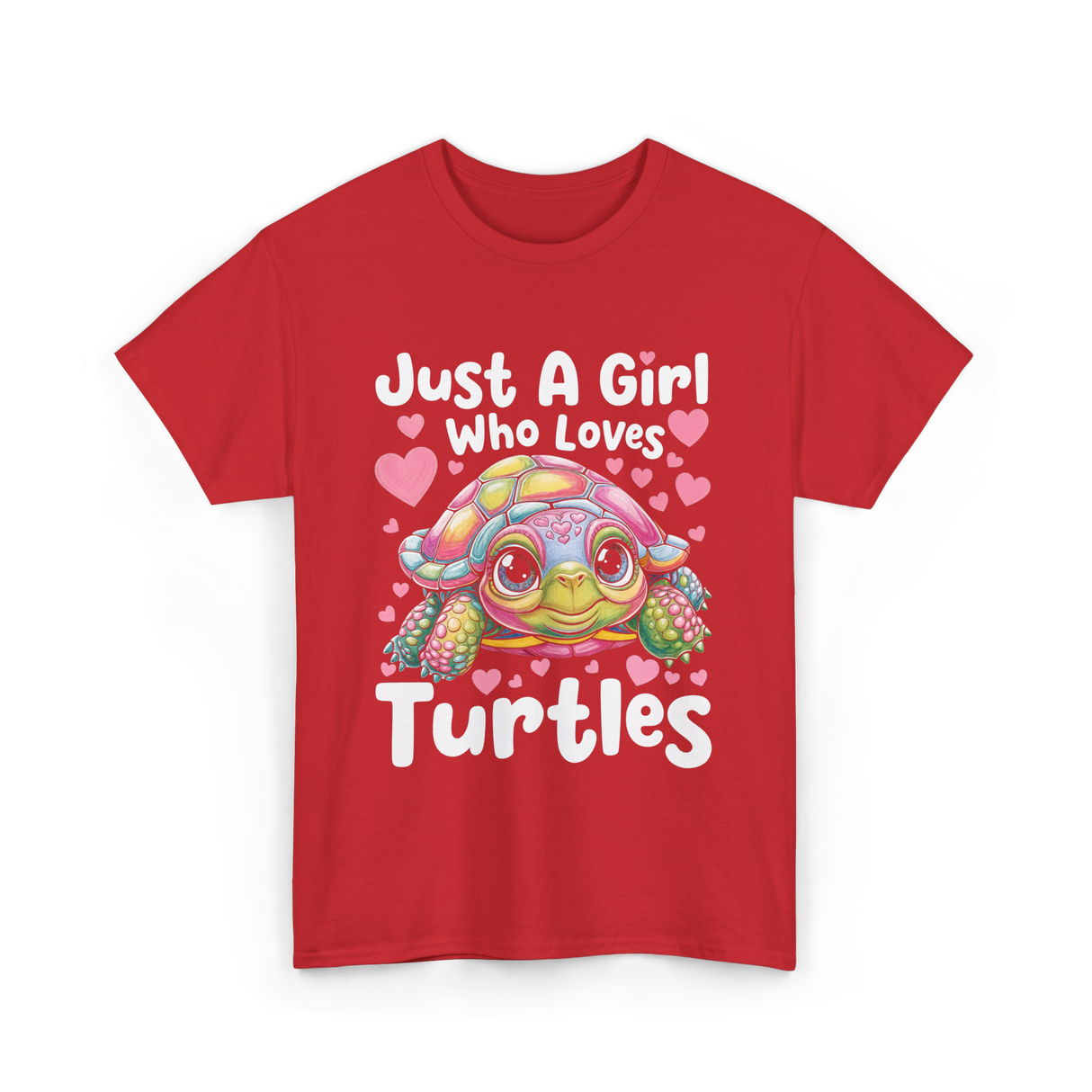 Just A Girl Who Loves Turtles Turtle T-Shirt - Red