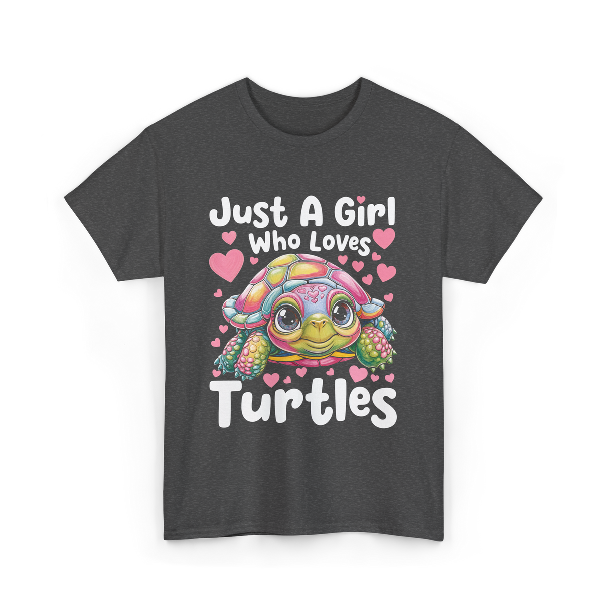 Just A Girl Who Loves Turtles Turtle T-Shirt - Dark Heather