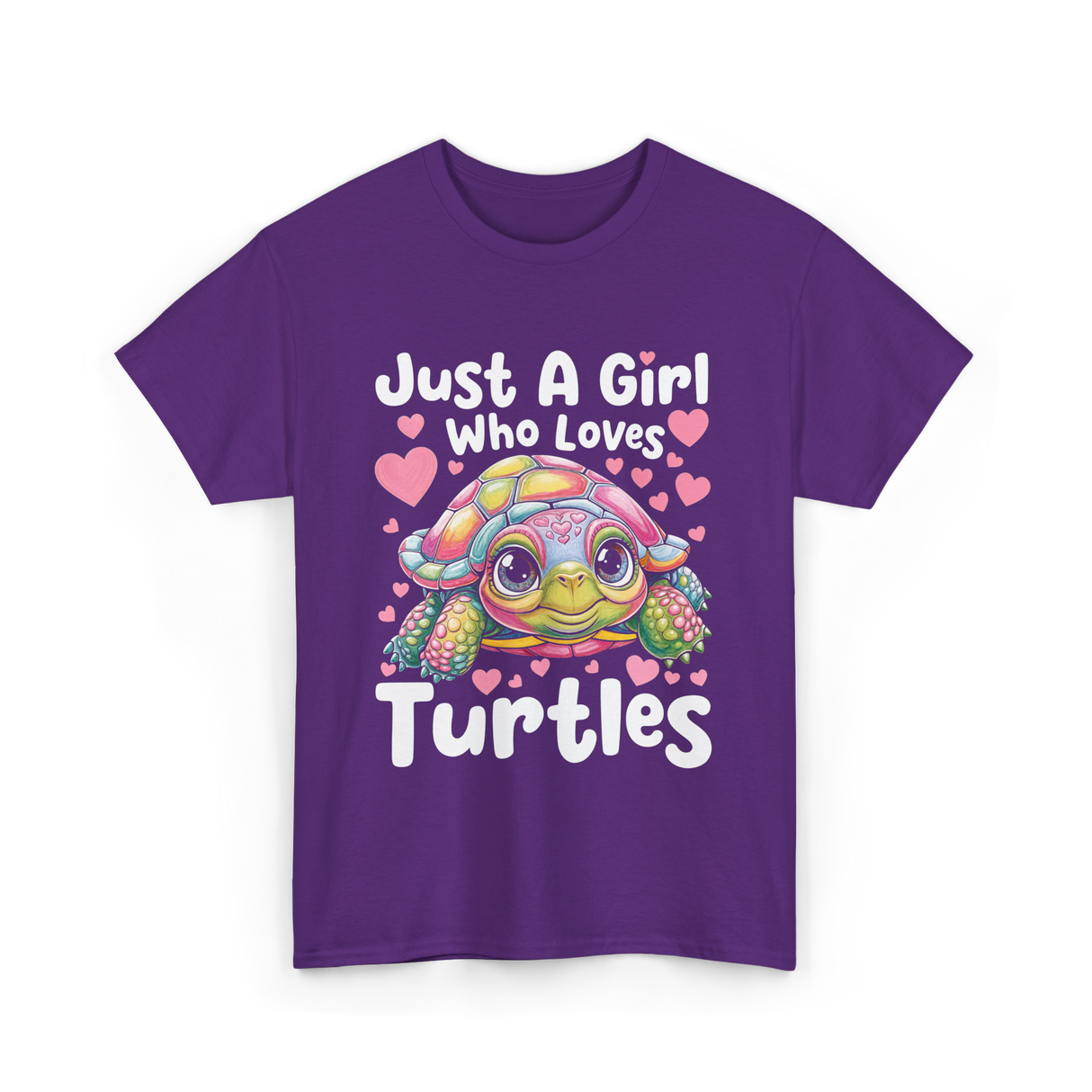 Just A Girl Who Loves Turtles Turtle T-Shirt - Purple