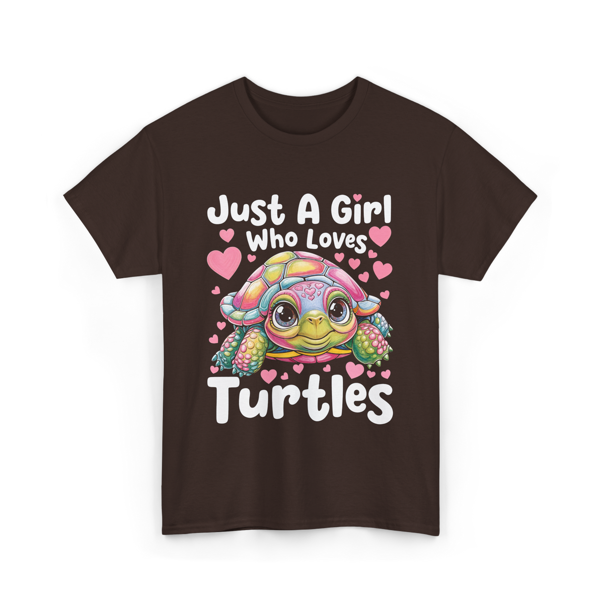 Just A Girl Who Loves Turtles Turtle T-Shirt - Dark Chocolate