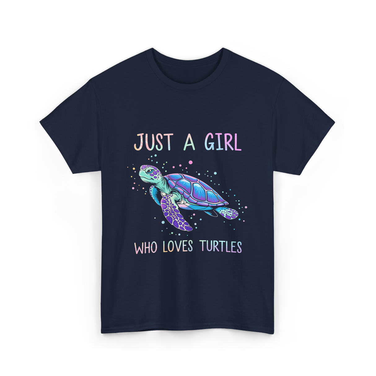 Just A Girl Who Loves Turtles Turtle T-Shirt - Navy