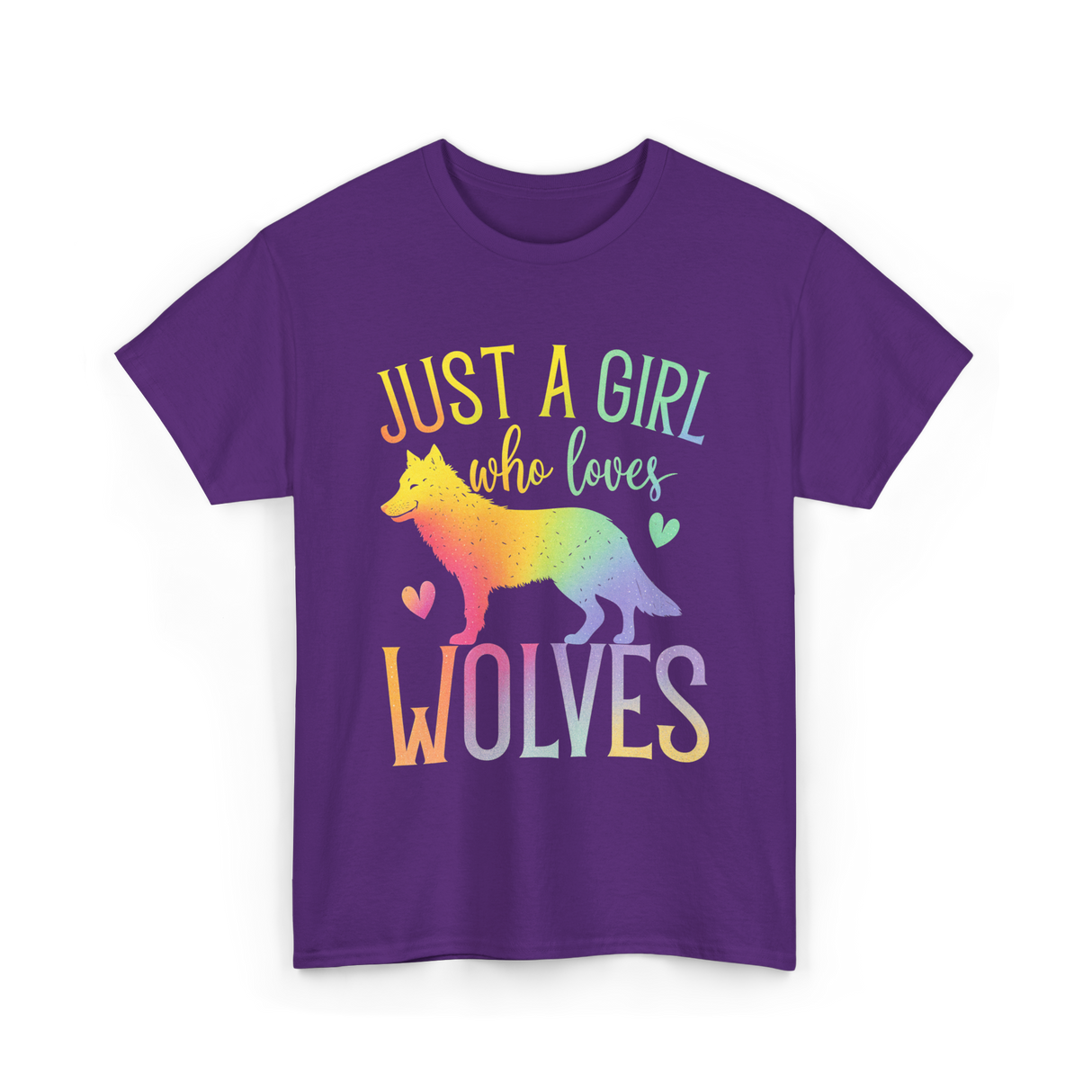 Just A Girl Who Loves Wolves Animal Lover T-Shirt - Purple