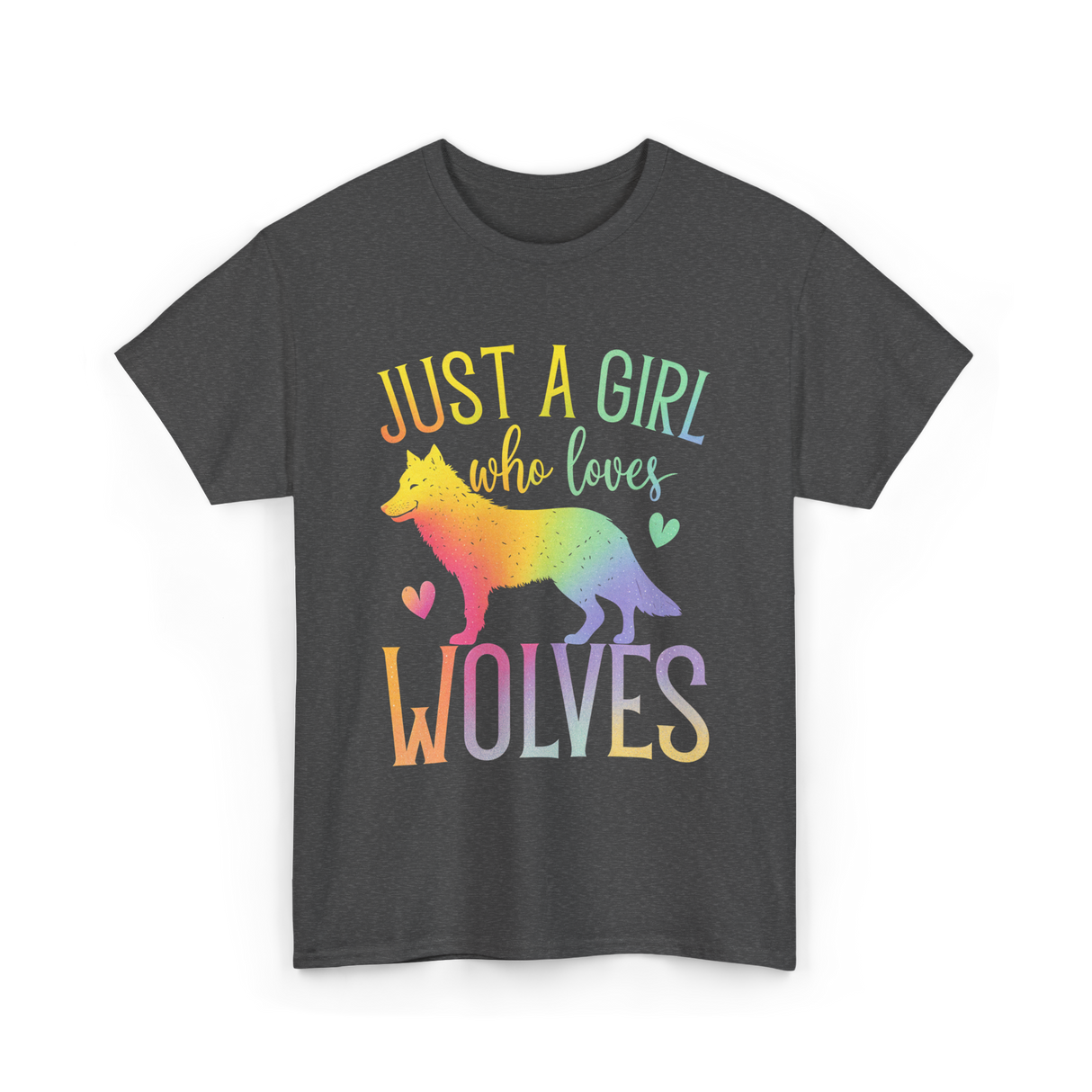 Just A Girl Who Loves Wolves Animal Lover T-Shirt - Dark Heather