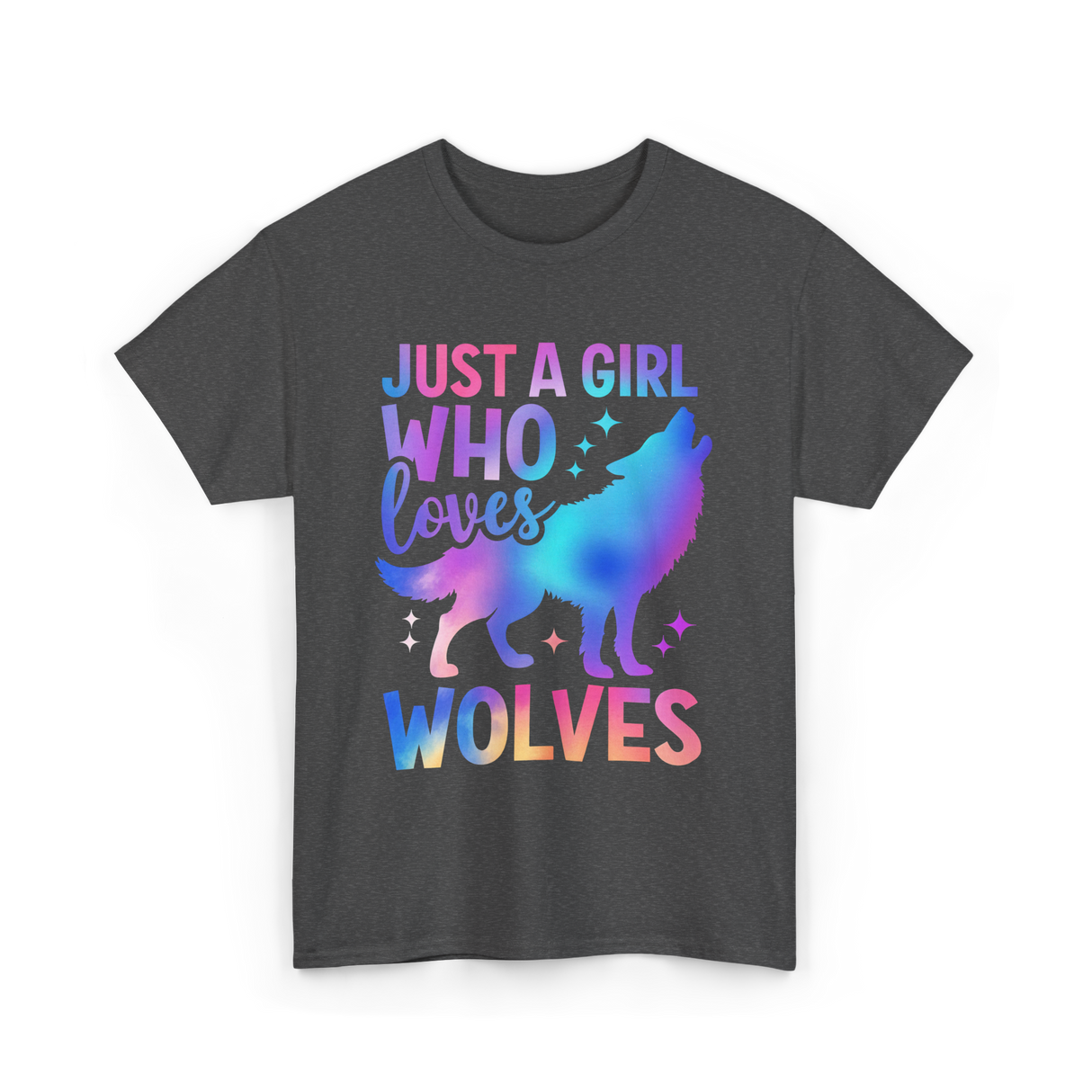 Just A Girl Who Loves Wolves T-Shirt - Dark Heather