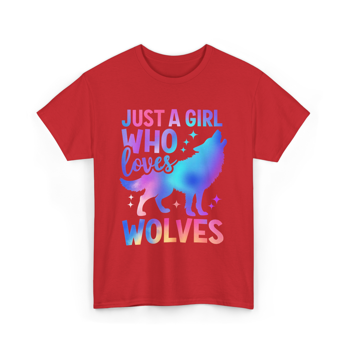 Just A Girl Who Loves Wolves T-Shirt - Red