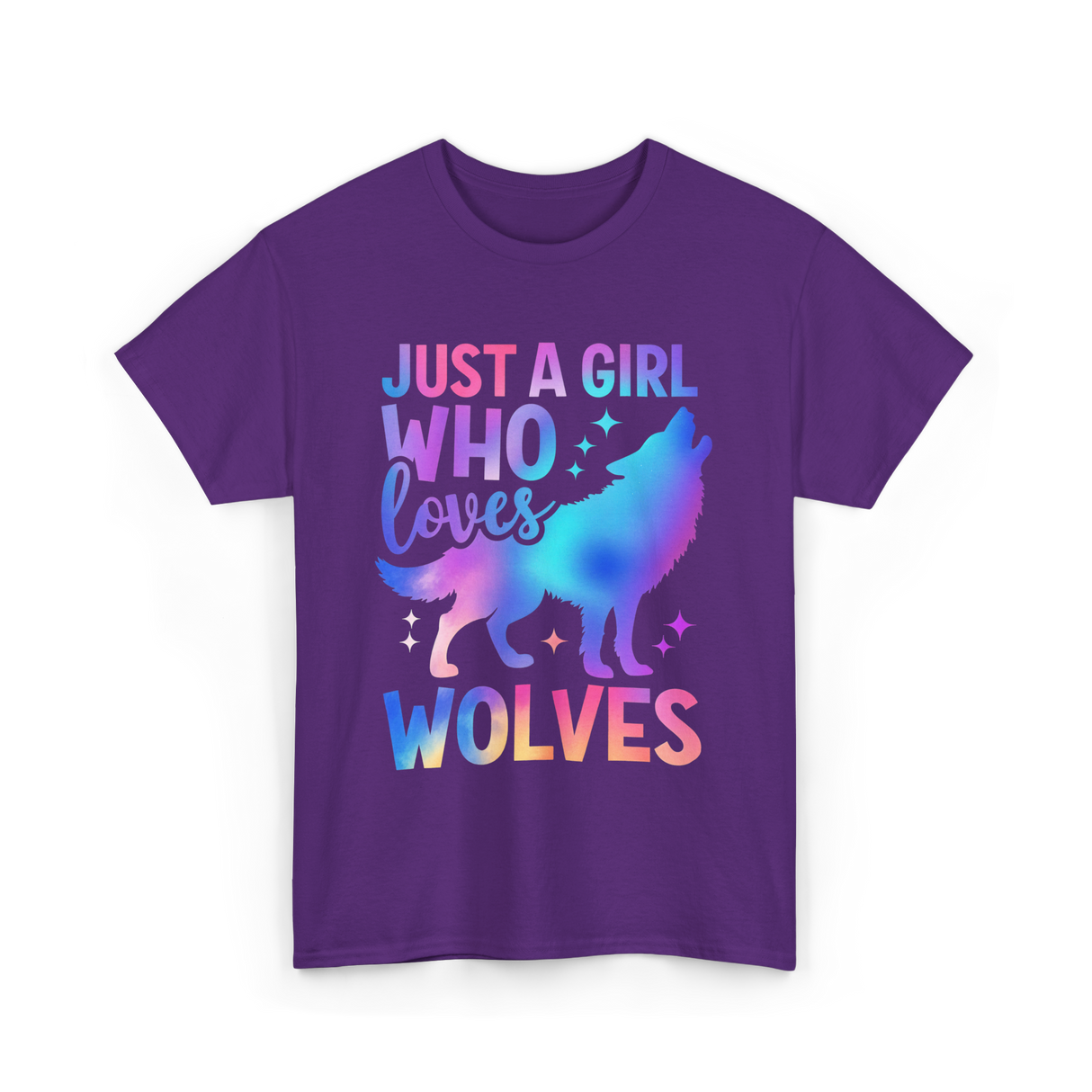 Just A Girl Who Loves Wolves T-Shirt - Purple