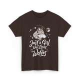 Just A Girl Who Loves Wolves Wolf T-Shirt - Dark Chocolate