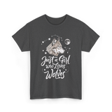 Just A Girl Who Loves Wolves Wolf T-Shirt - Dark Heather