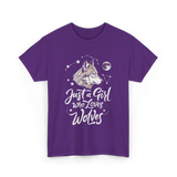 Just A Girl Who Loves Wolves Wolf T-Shirt - Purple