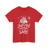 Just A Girl Who Loves Wolves Wolf T-Shirt - Red