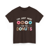 Just Here Donuts Dessert T-Shirt - Dark Chocolate