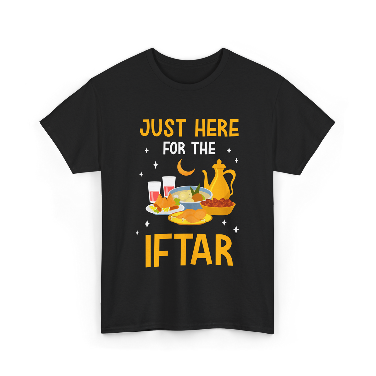 Just Here For The Iftar Ramadan T-Shirt - Black