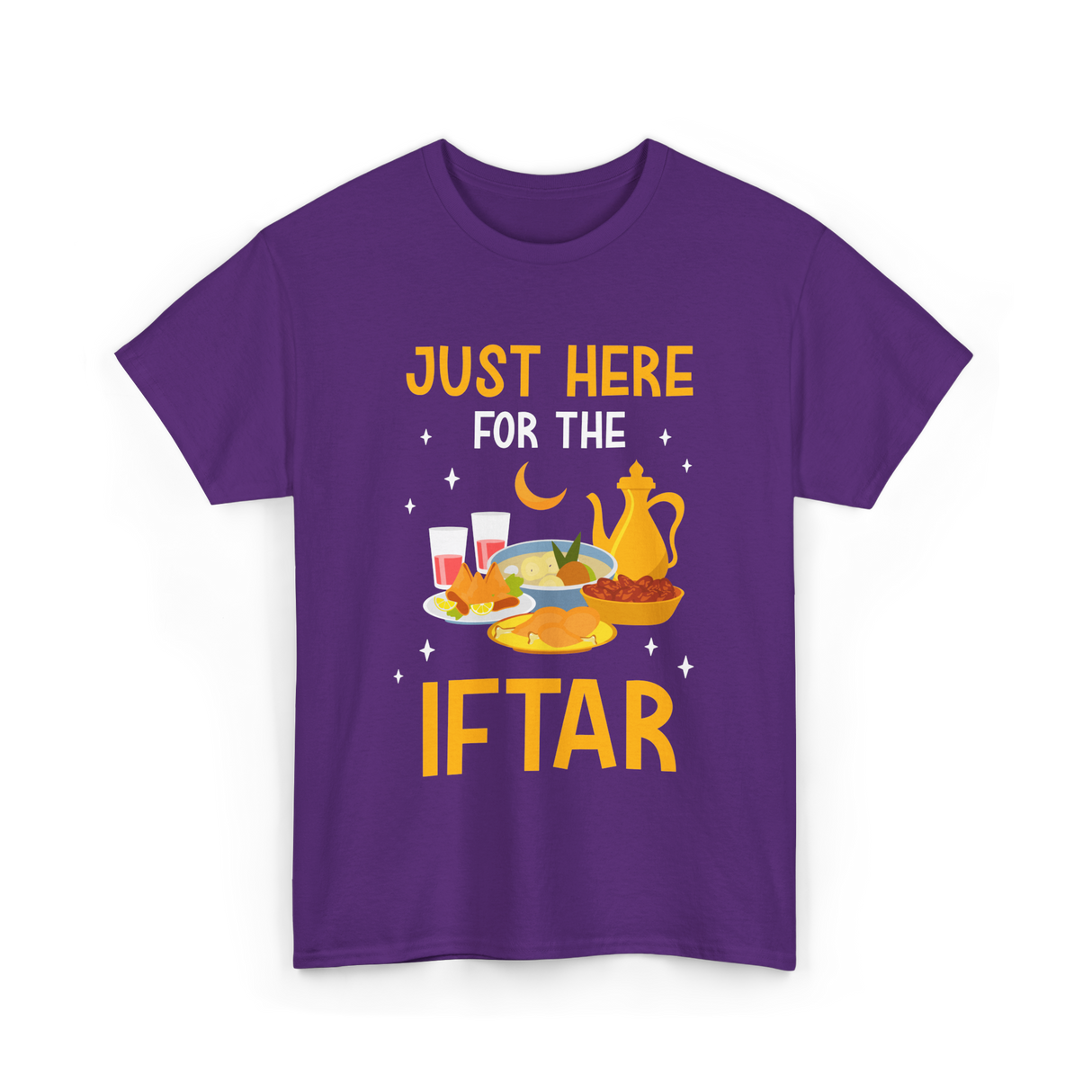 Just Here For The Iftar Ramadan T-Shirt - Purple