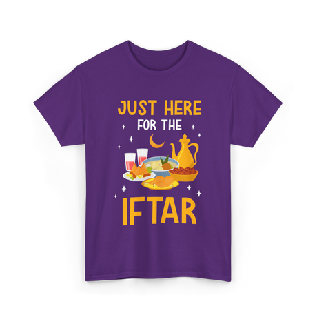 Just Here For The Iftar Ramadan T-Shirt - Purple