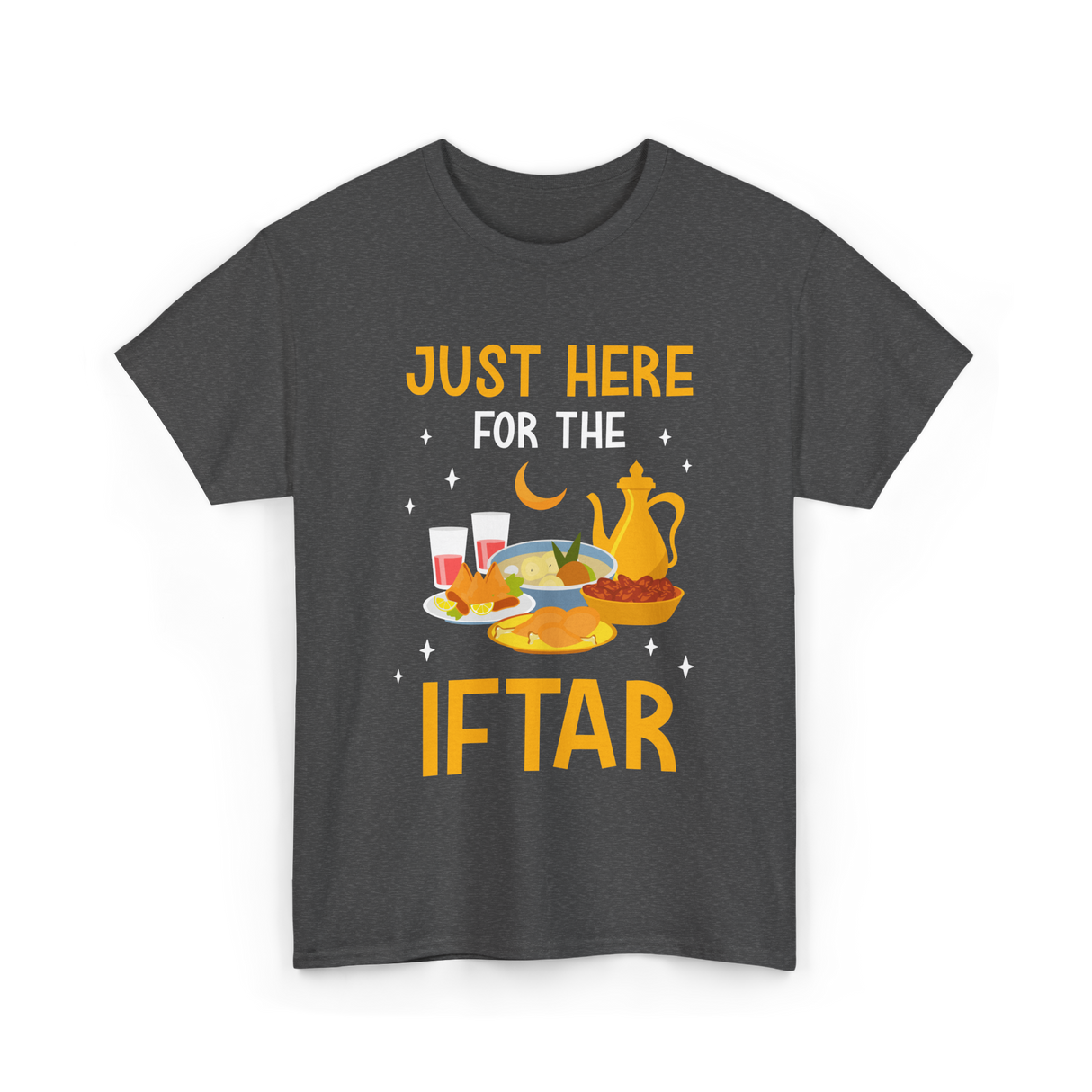 Just Here For The Iftar Ramadan T-Shirt - Dark Heather