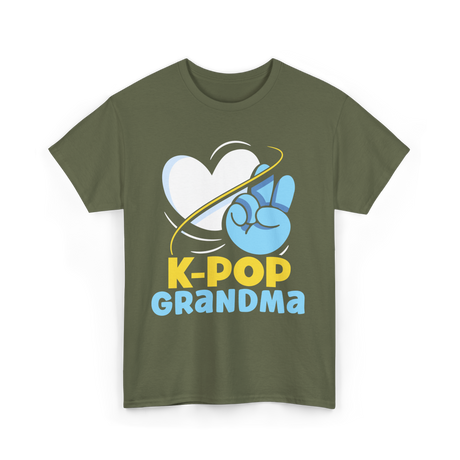 K-POP Grandma K-Pop Lover T-Shirt - Military Green