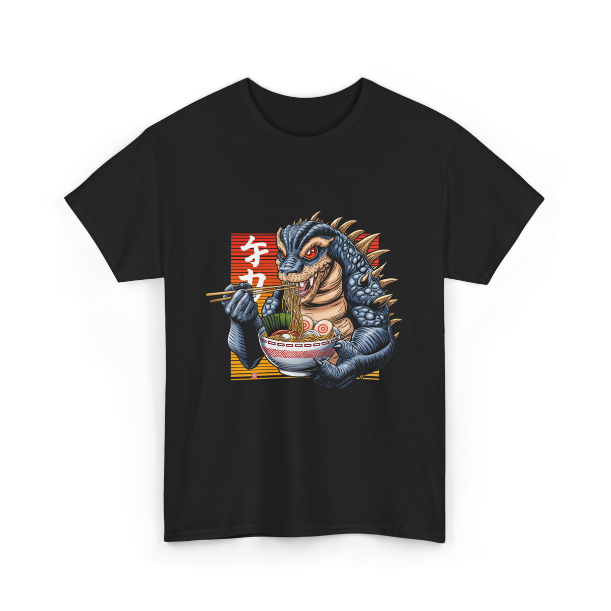 Kaiju Eating Ramen Monster Lover T-Shirt - Black