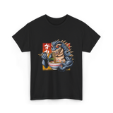 Kaiju Eating Ramen Monster Lover T-Shirt - Black