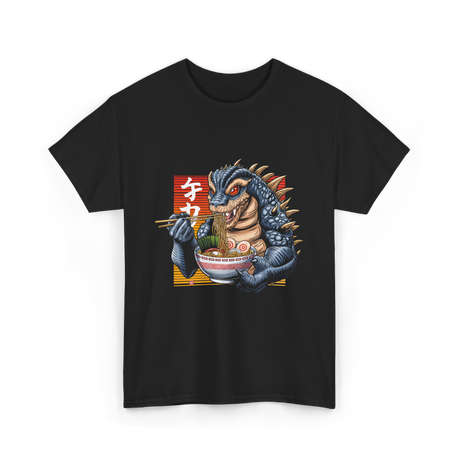 Kaiju Eating Ramen Monster Lover T-Shirt - Black