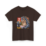 Kaiju Eating Ramen Monster Lover T-Shirt - Dark Chocolate