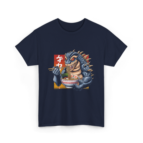 Kaiju Eating Ramen Monster Lover T-Shirt - Navy