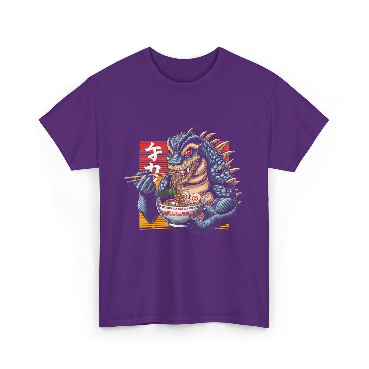 Kaiju Eating Ramen Monster Lover T-Shirt - Purple