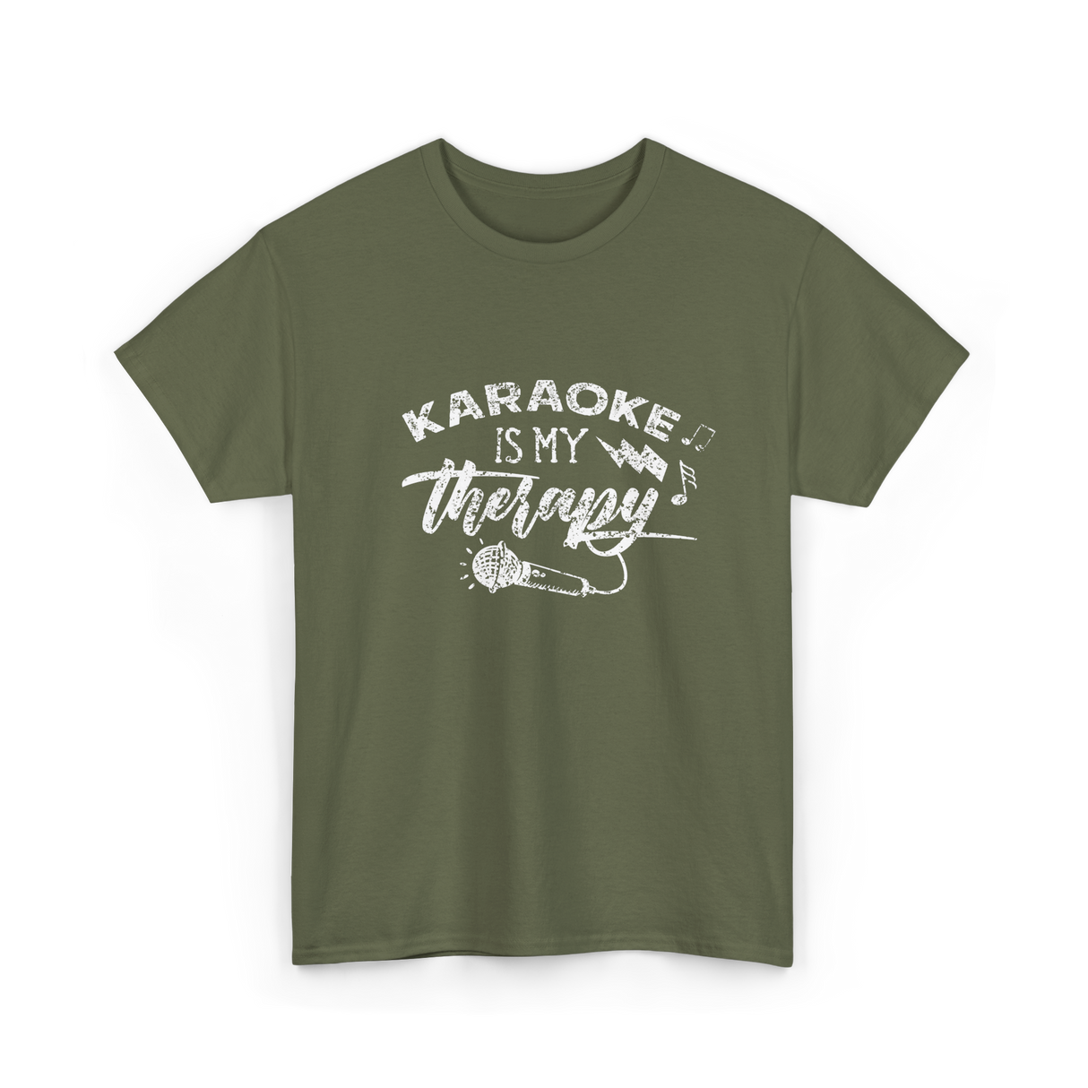 Karaoke Is My Therapy Karaoke T-Shirt - Military Green