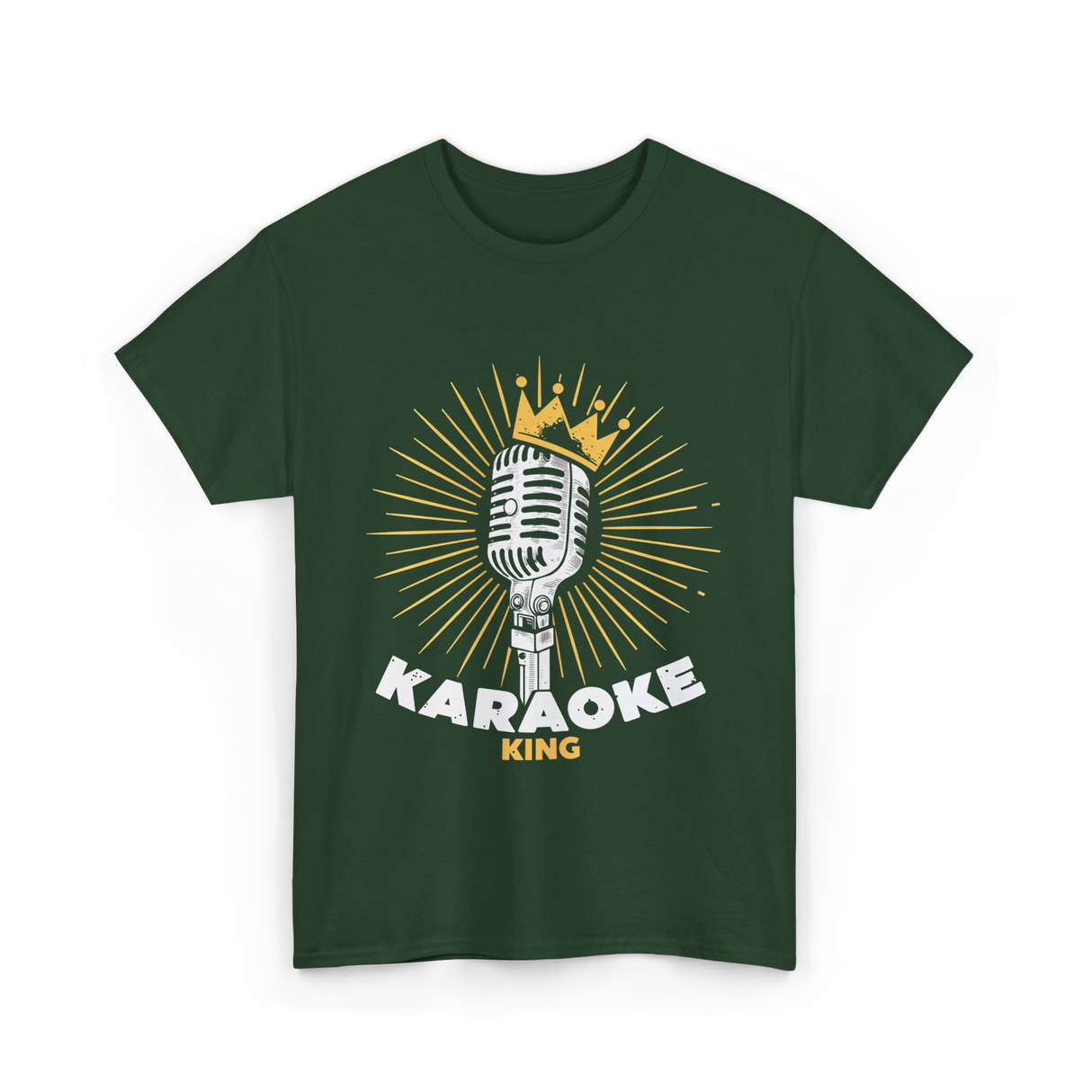 Karaoke King Singer Music T-Shirt - Forest Green