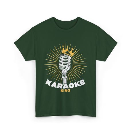 Karaoke King Singer Music T-Shirt - Forest Green