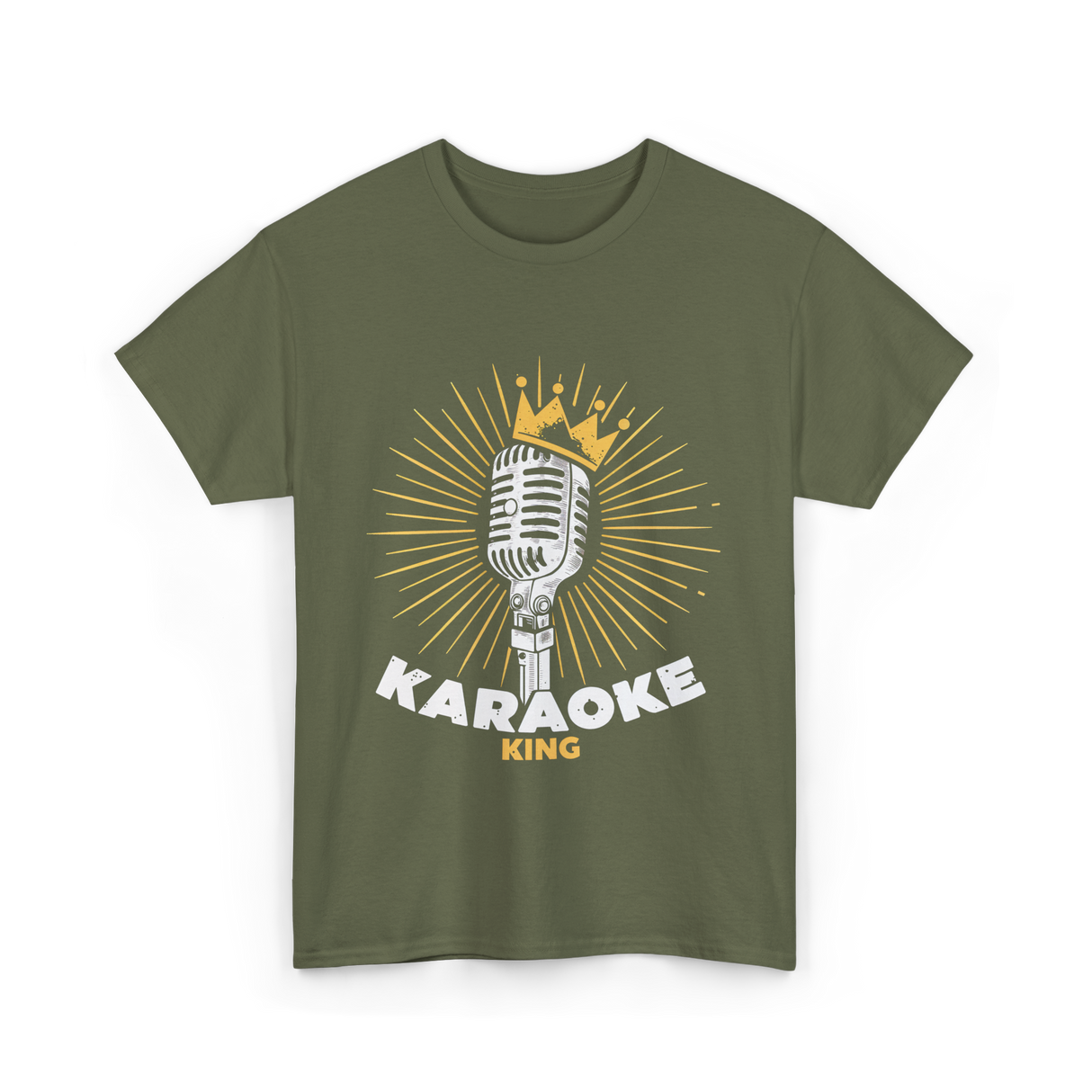 Karaoke King Singer Music T-Shirt - Military Green