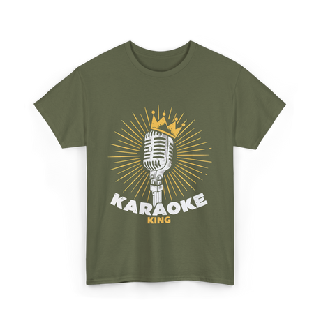 Karaoke King Singer Music T-Shirt - Military Green