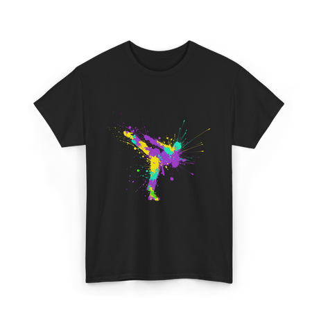 Karate Girl Splash Art Karate T-Shirt - Black