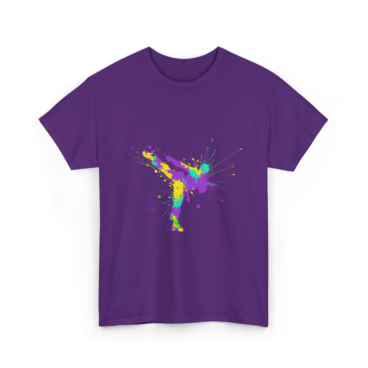 Karate Girl Splash Art Karate T-Shirt - Purple