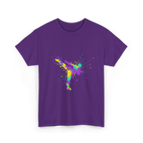 Karate Girl Splash Art Karate T-Shirt - Purple