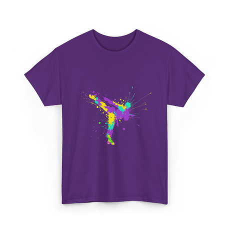 Karate Girl Splash Art Karate T-Shirt - Purple