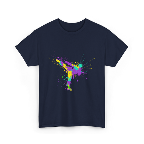 Karate Girl Splash Art Karate T-Shirt - Navy