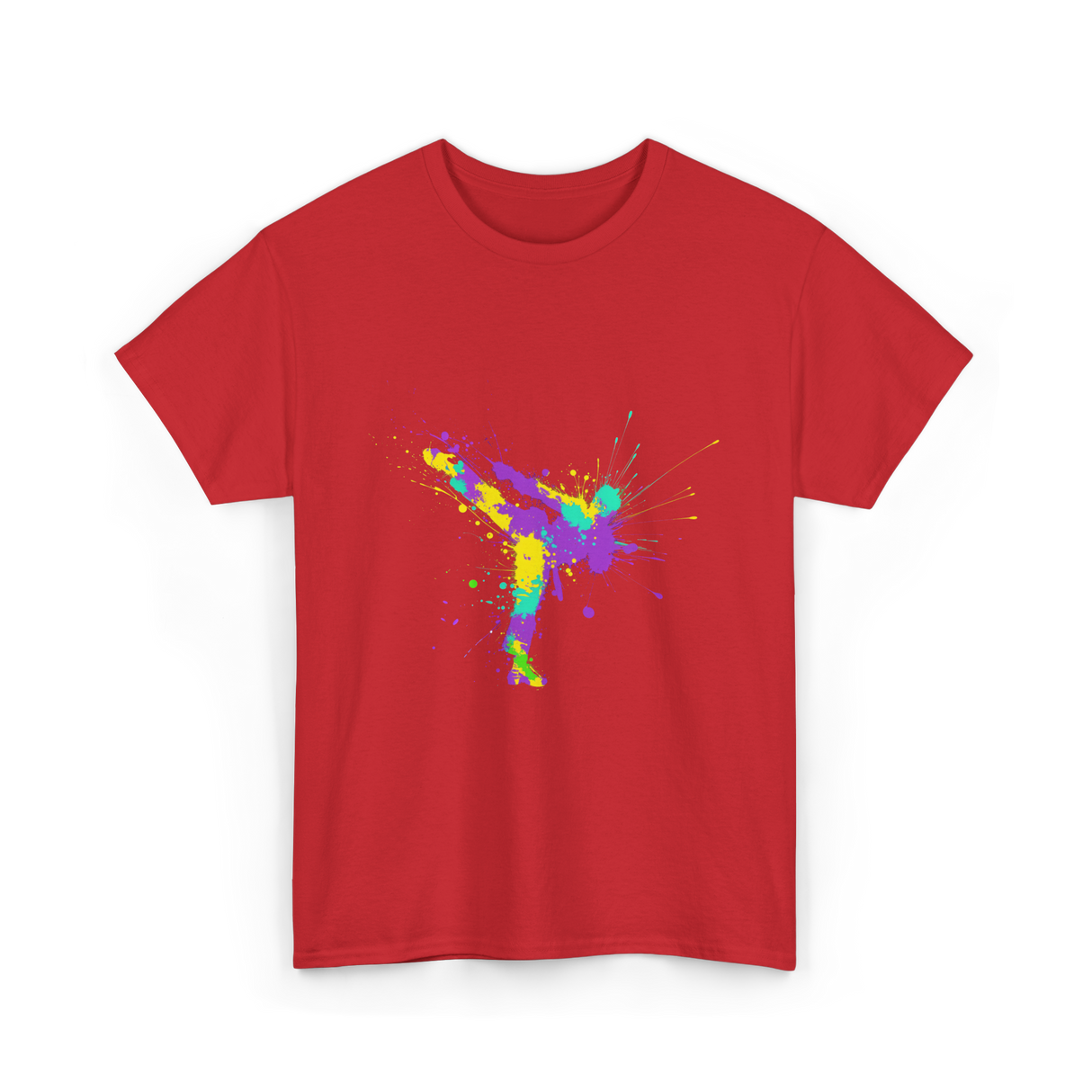 Karate Girl Splash Art Karate T-Shirt - Red