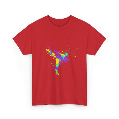 Karate Girl Splash Art Karate T-Shirt - Red