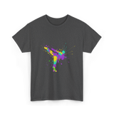 Karate Girl Splash Art Karate T-Shirt - Dark Heather