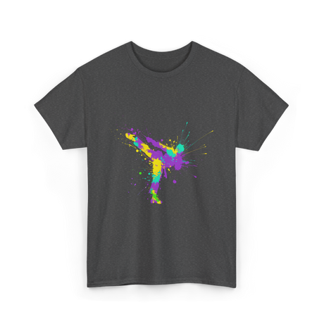 Karate Girl Splash Art Karate T-Shirt - Dark Heather