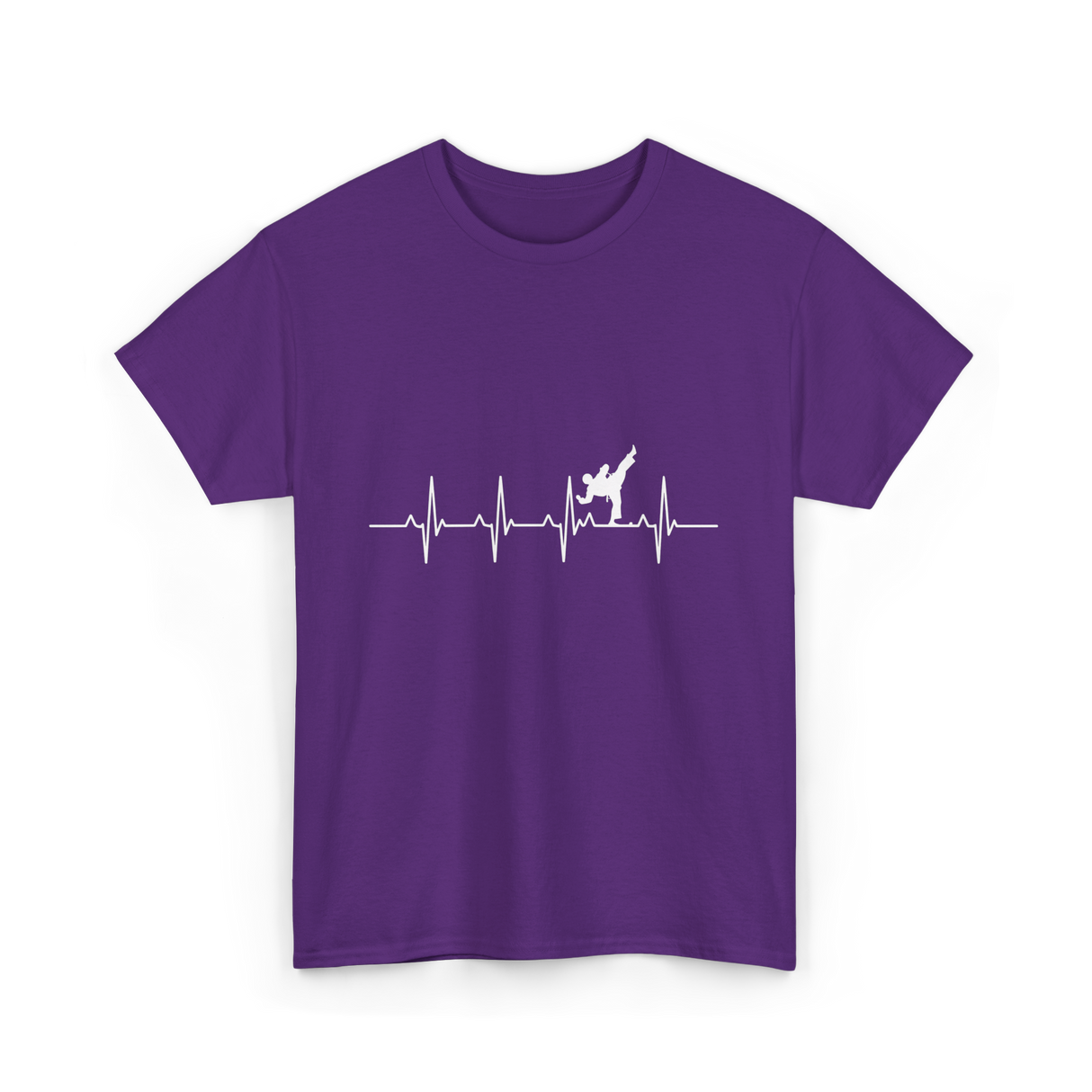 Karate Heartbeat Martial Arts T-Shirt - Purple