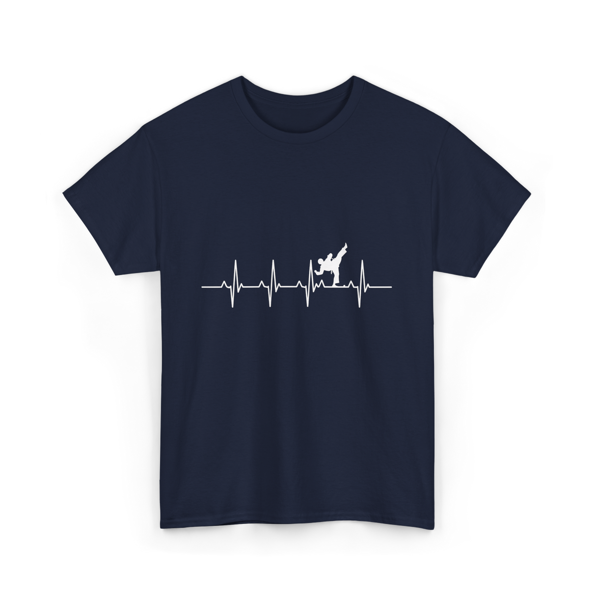 Karate Heartbeat Martial Arts T-Shirt - Navy