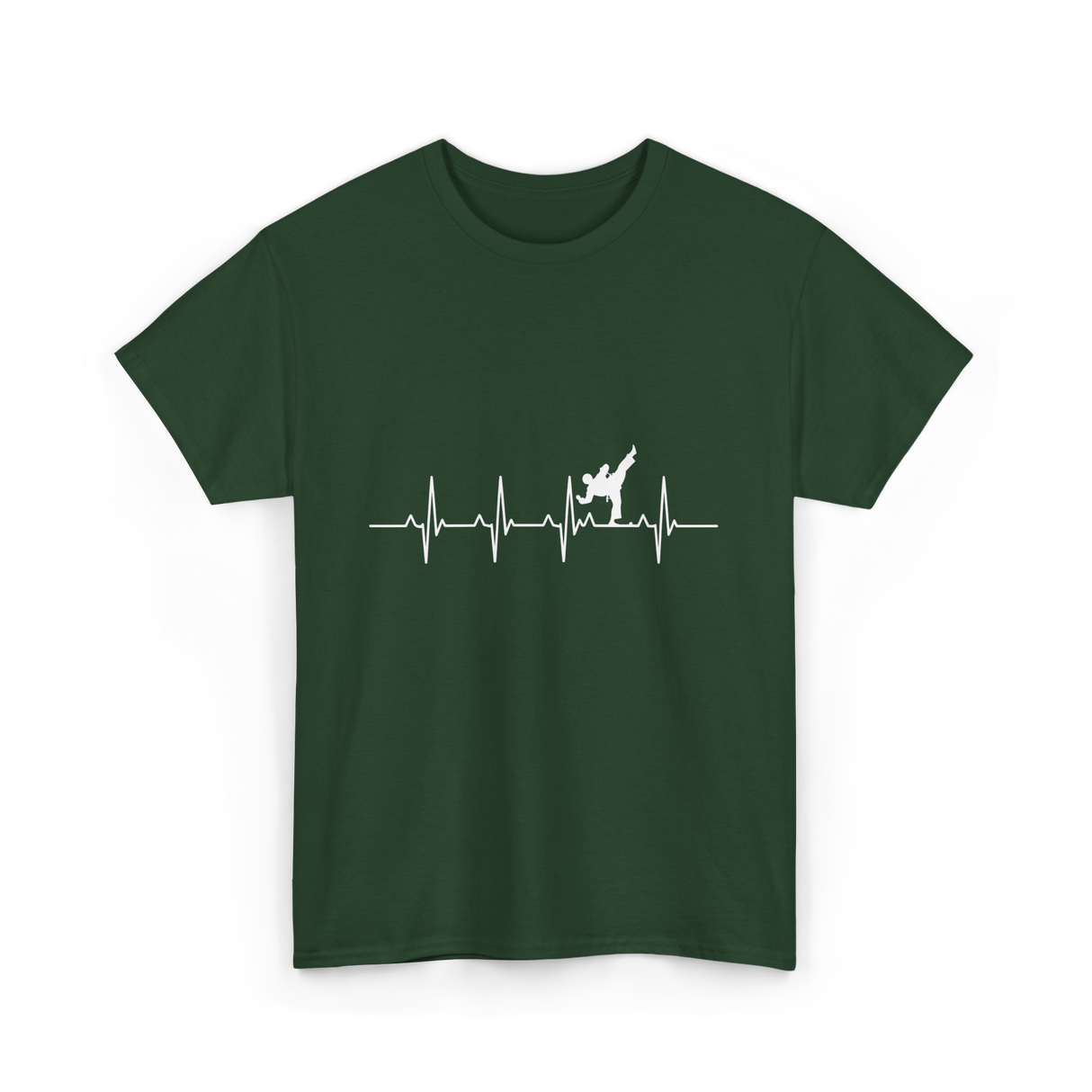 Karate Heartbeat Martial Arts T-Shirt - Forest Green