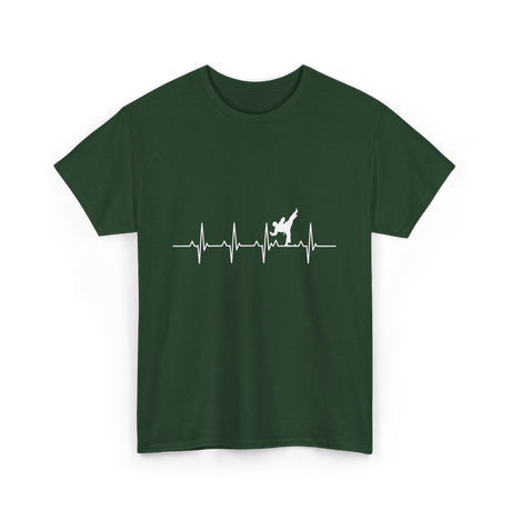 Karate Heartbeat Martial Arts T-Shirt - Forest Green