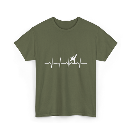 Karate Heartbeat Martial Arts T-Shirt - Military Green