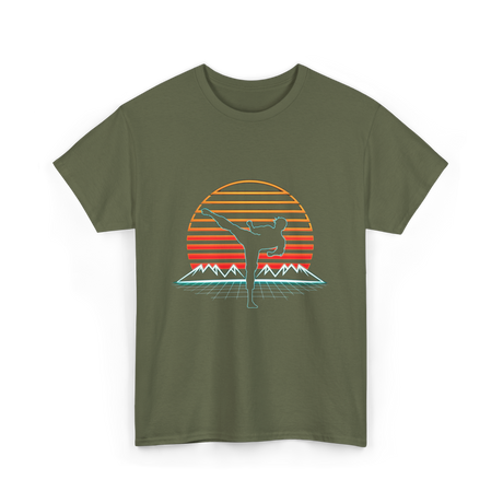 Karate Retro Style Karate T-Shirt - Military Green