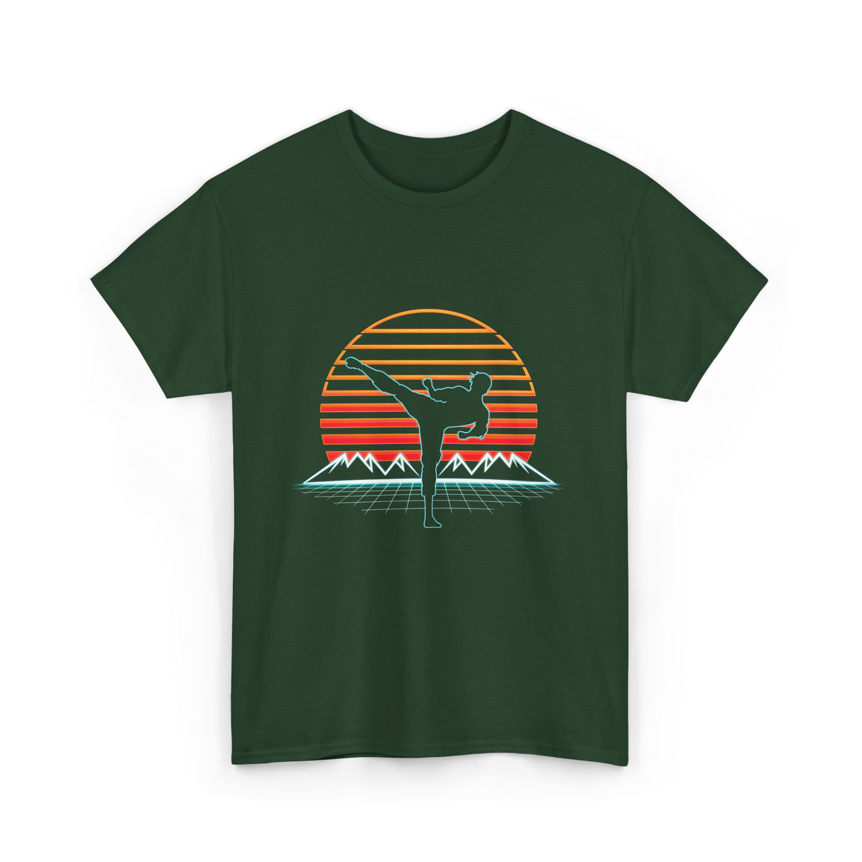 Karate Retro Style Karate T-Shirt - Forest Green